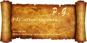 Pásztor Gergely névjegykártya